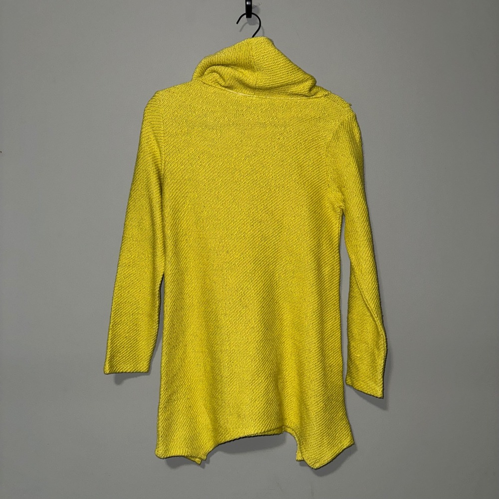 Soft Surroundings Cowl‎ Neck Asymmetrical Button Detail Sweater Tunic Yellow XS - Picture 4 of 5